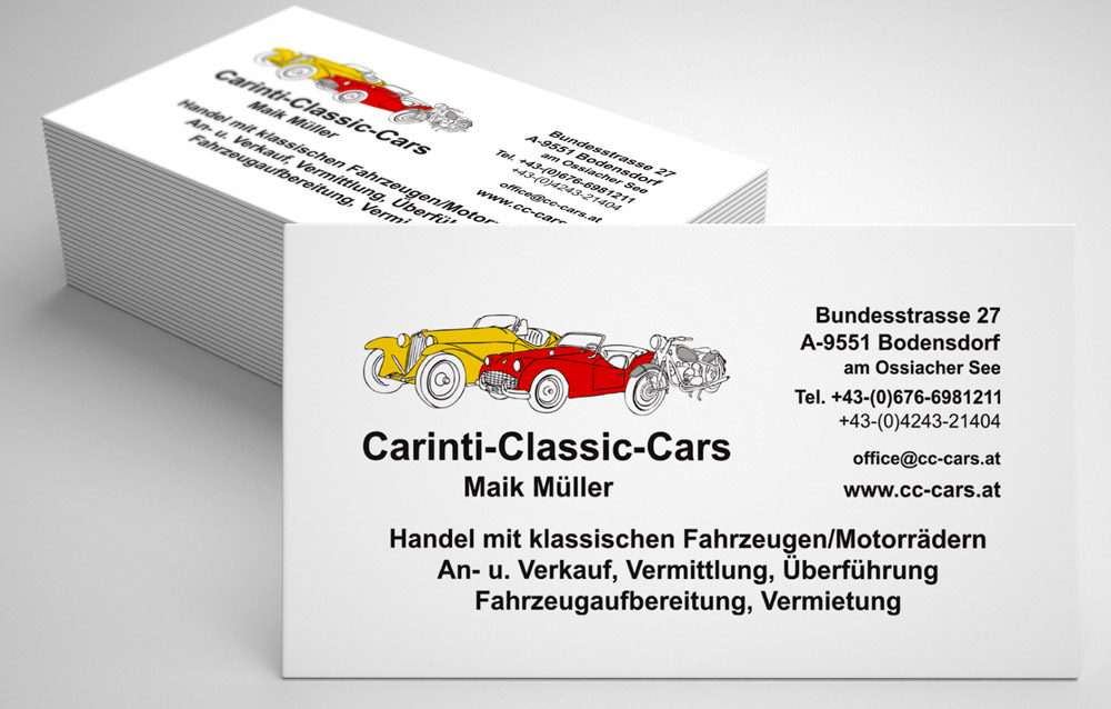 Visitenkarte - Carinti Classic Cars - Maik Müller